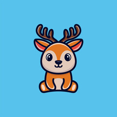 Cute sitting animal cartoon character design Vector