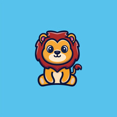 Cute sitting animal cartoon character design Vector
