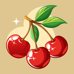 vector illustration of cherries