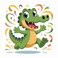Fototapeta premium crocodile design illustration character happy