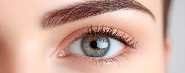 Naklejka premium Woman applying black mascara to her eyelashes for beauty and makeup. Eye makeup close up for cosmetic product.