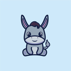 Cute sitting animal cartoon character design Vector