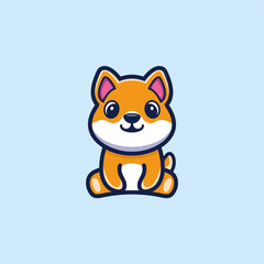 Cute sitting animal cartoon character design Vector