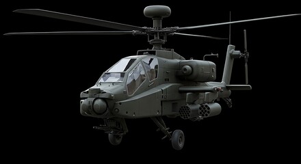 Military attack helicopter isolated