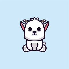 Cute sitting animal cartoon character design Vector