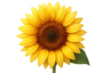 Obraz premium Vivid yellow sunflower blooming, transparent background highlighting golden petals and intricate flower center