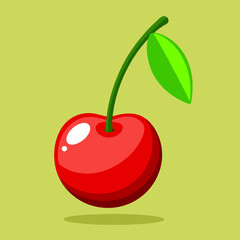 red apple with leaf