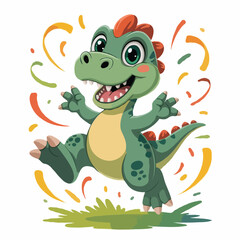 dinosaur character design illustration happy