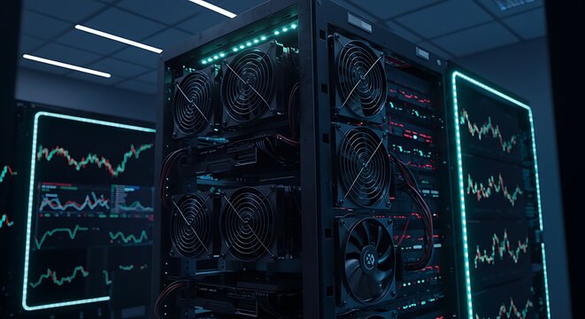 Server rack data center - Powered by Adobe