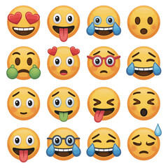 set of smileys