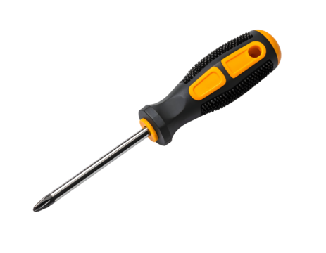 Screwdriver with black and yellow handle