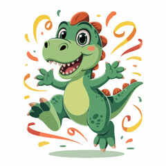 dinosaur design illustration character happy