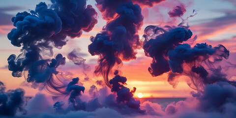 Dramatic Sky with Flowing Smoke and Diffused Light