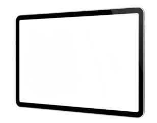 Tablet with blank white screen mockup