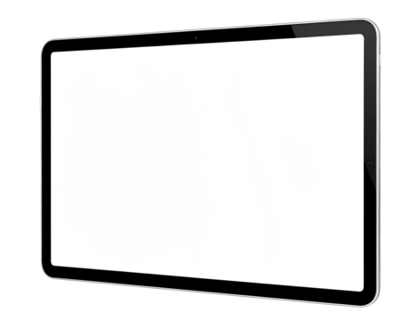 Tablet with blank white screen mockup