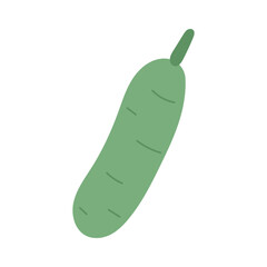 Simple green cucumber with clean lines and soft tone, perfect for healthy food blogs, gardening designs, or fresh produce packaging concepts.