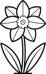 Daffodil flower silhouette Vector Illustration