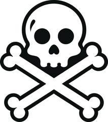  Skull bone Silhouette Vector Illustration