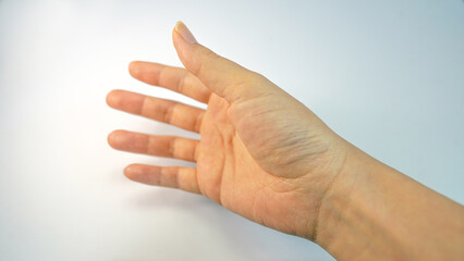 Natural Female Hand Showing Open Palm Gesture