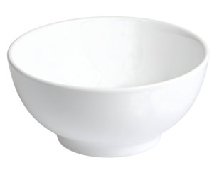 Simple white bowl on black backdrop