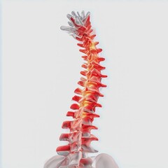back pain spine isolated on white