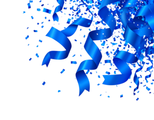 Isolated blue confetti background on white background.
