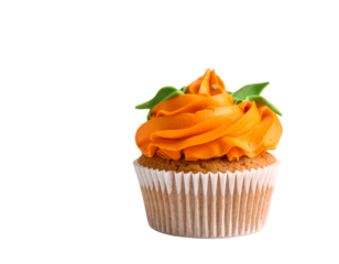 Colorful cupcakes look cute for Halloween. White background.