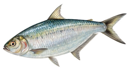 Fototapeta premium Fresh, raw carp isolated on a white background, perfect for seafood or healthy food concepts