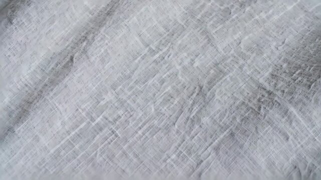 Closeup of Textured Grey Fabric Surface with Soft Lighting and Subtle Shadows for Background or Design
