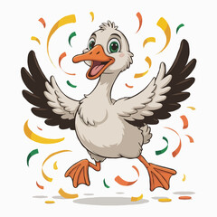 Fototapeta premium duck character design posing happy illustration