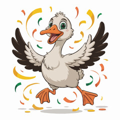duck character design posing happy illustration