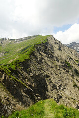 The panorama of Hinteres Alpjoch from the viewing platform Adlerhorst, Austria