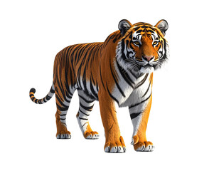 3D tiger icon isolated on transparent background. PNG
