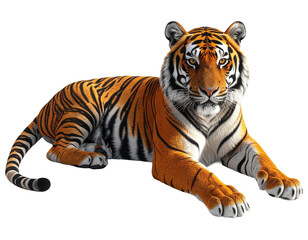 Obraz premium 3D tiger icon isolated on transparent background. PNG
