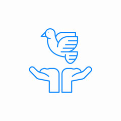 dove hands icon sign vector