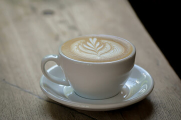 hot cofffee, cappuccino coffee or latte coffee or flat white or latte art