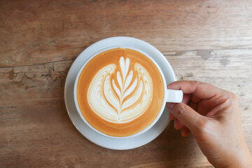 hot cofffee, cappuccino coffee or latte coffee or flat white or latte art
