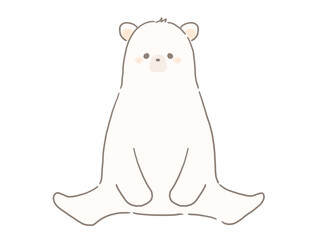 かわいい白クマのイラスト