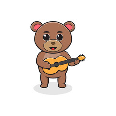 Cute cartoon animals with guitars. Cute animal vectors. Illustrations featuring various animals. Animals playing musical instruments. Cartoon animals playing music
