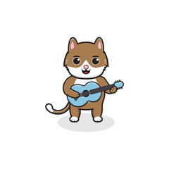 Cute cartoon animals with guitars. Cute animal vectors. Illustrations featuring various animals. Animals playing musical instruments. Cartoon animals playing music
