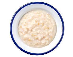 Top down view of creamy porridge