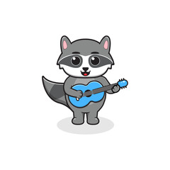 Cute cartoon animals with guitars. Cute animal vectors. Illustrations featuring various animals. Animals playing musical instruments. Cartoon animals playing music
