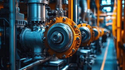 Fototapeta premium AI-powered predictive maintenance on industrial machinery