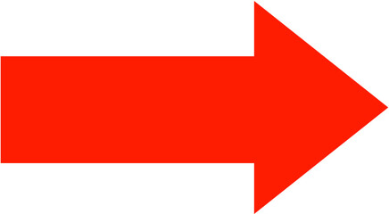 Red arrow icon on white background for web design and business use
