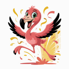 Fototapeta premium flamingo design character design posing happy