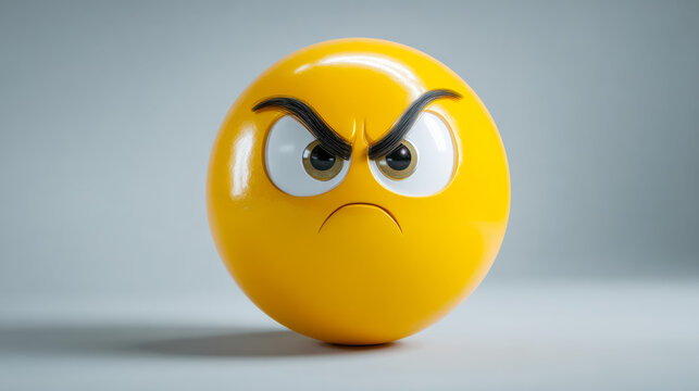 Angry emoticon with furrowed eyebrows and scowling expression