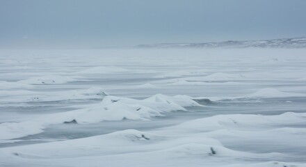 Obraz premium Icy frozen winter landscape