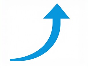 Blue Upward Arrow Icon　上昇を示す青い矢印アイコン