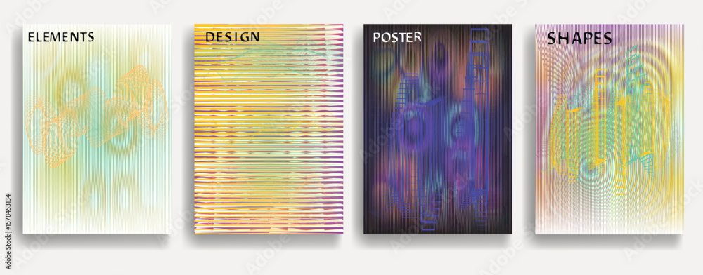 Poster abstract flow lines background . wavy stripes . striped linear pattern . poster collection with smoo