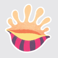 Kerang Duri Cute sea animals in crayon style for stickers, icons, logos, etc.